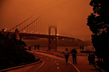 The entire Bay Area covered with orange sky and raining ashes as if it is Mars!