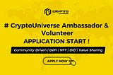 #CryptoUniverse Global Ambassadors Program Instructions
