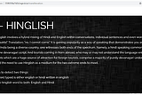Natural Language Processing on Hinglish