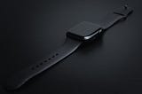 Black Apple Watch with black sport band
