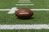 A football on a football field