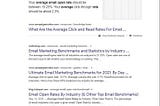 Average Email open rates search query on Google