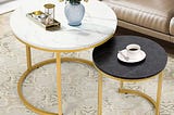 amzdeal-coffee-tables-for-living-room-small-round-coffee-table-set-of-2-whiteblack-1