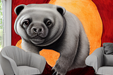 ai text prompt: local stable diffusion: “fresco wall mural of a dog tardigrade water bear, sfumato, chiaroscruro, black, white, red, yellow, high detail, high definition, high quality, photo-realistic, 8k”