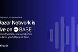 Razor Network is now live on Base, offering exciting new opportunities for decentralized data feeds.