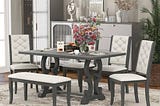 6-piece-retro-dining-set-with-unique-designed-table-legs-antique-gray-1