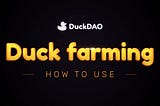 Step-by-step tutorial on DUCK farming