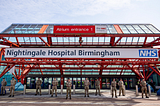 A team of veterans stands guard outside Nightingale Hospital in Birmingham. Photo credit: Jacob King/PA