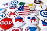 Various political buttons