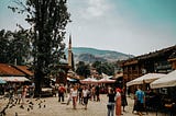 The old, Turkish part of Sarajevo called Bascarsija