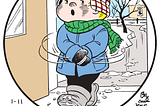 Cartoon child saying “Ive had enough winter for today”