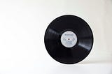 Vinyl record on a white background