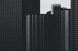 A picture of a city skyline full of skyscrapers
