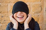Doing what she enjoys most - laughing
