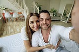 Rich couple being happy