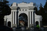 An ornate free-standing stone gateway