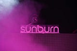 Neon sign flashing sunburn