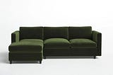 fleetwood-2-piece-upholstered-sectional-fabric-green-velvet-1