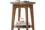 round-end-table-with-shelf-vasagle-rustic-1