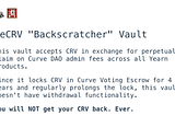 The New Yearn CRV Vault (veCRV aka the Backscratcher)