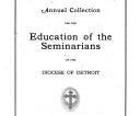 Report of the Annual Collection for the Education of the Seminarians of the Diocese of Detroit for the Year Ending ... | Cover Image