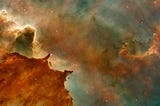 A photograph of an interstellar nebula taken by NASA.