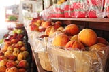 peaches at the market