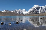 A picture of Gurudongmar lake in Sikkim, India