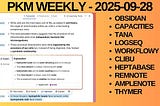 PKM Weekly — 2025–09–28