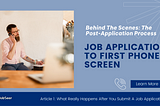 Behind The Scenes of the Post-Application Process: Job Application to First Phone Screen