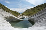 Pools of water in a mountain