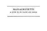 Massachusetts: a Guide to Its Places and People | Cover Image