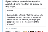 The Tweet Heard Around the World: #METOO