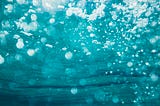 Very blue water and bubbles
