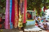 “O Chira ghat, you are decorated with the clothes of different colors”