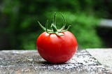 A red juicy looking tomato