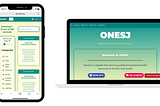 OneSJ website running on mobile phone and laptop