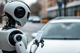 A robot issuing a parking ticket
