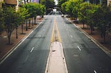 Empty city street in the united states