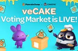 O mercado de votação de veCAKE está ativo na Cakepie