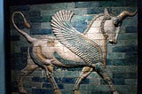 Persian mosiac of a horse/goat/pegasus/unicorn creature.