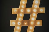 hashtag logo with lights