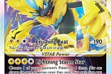Rare Holo Legendary Zeraora VSTAR Pokemon Trading Card | Image