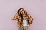 A woman with long hair
