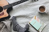 Hot chocolate, fuzzy socks, and a guitar… the stuff of Christmas dreams