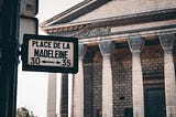 Street sign for Place de la Madeleine