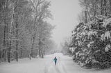 Running in the cold winter