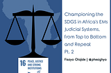 Championing the SDGs in Africa’s EMs Judicial System, from top to bottom and Repeat. Pt. 2