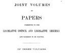 Joint Volumes of Papers Presented to the Legislative Council and Legislative Assembly | Cover Image