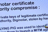 Slide on the DigiNotar certifcate authority compromise